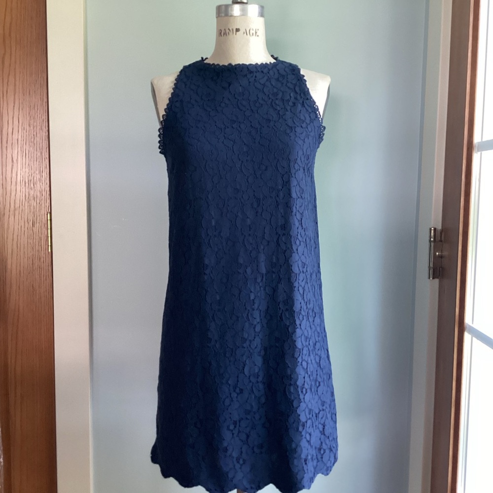 Monteau Dark Blue Lace Dress Size Small